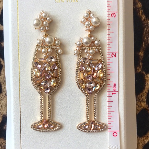 Brand Christian Siriano Champagne Glass Dangling Earrings - Picture 6 of 7